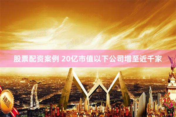 股票配资案例 20亿市值以下公司增至近千家